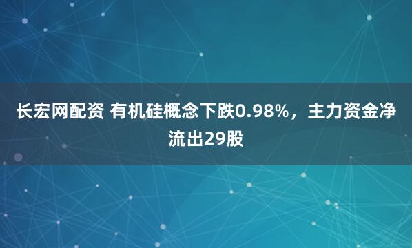 长宏网配资 有机硅概念下跌0.98%，主力资金净流出29股